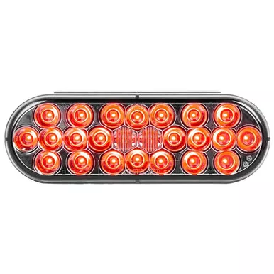 6.5 Inch Oval Pearl Stop Turn Tail Light - Red LED / Smoked Lens